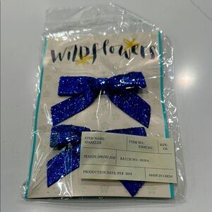 Wildflowers Blue Sparkler Hair‎ Bows